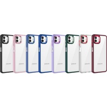 Case 4U Samsung Galaxy A04 Uyumlu Kılıf Kamera Çıkıntılı Arkası Kristal Şeffaf Hassas Tuşlu Renkli Kenarlı Flora Kapak Yeşil