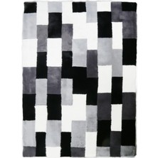 Dericibey Gri Siyah Peluş Halı 160 x 230 cm
