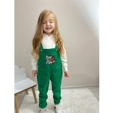 Modavals Tom & Jerry Nakışlı  Kardeş Kombin Bahçıvan Tulum & Sweat Set - Yeşil