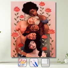 Sayılarla Boyama Seti Kasnaklı Beş Arkadaş  40 x 50 cm