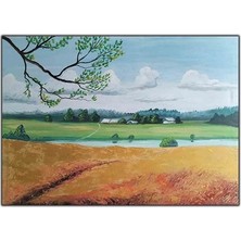 Köy Manzaralı Kırsal Orman Orijinal Yağlı Boya Tablo