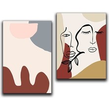 Illustrasyon 2' Lı Kanvas Tablo