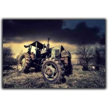 Eski Traktör Kanvas Tablo