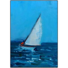 Yelkenli Tekne ve Deniz Orijinal Yağlı Boya Tablo