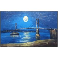 Gece Yarısı Boğaz Köprüsü Orijinal Yağlı Boya Tablo