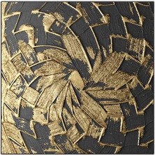 Gold Galaksi Soyut Yağlı Boya Dokulu Tablo