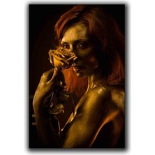 Gold Tenlı Kadın Kanvas Tablo