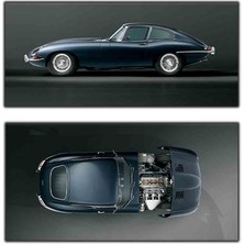 Siyah Jaguar Arabalar Ikili Kanvas Tablo