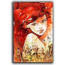 Suluboya Silüeti Simli Kanvas Tablo