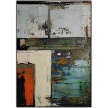 Soyut Beyaz Turuncu Kanvas Tablo