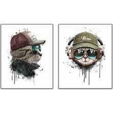 Ikili Kedi Kanvas Tablo