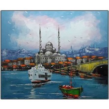 Istanbul ve Gemi Orijinal Yağlı Boya Tablo