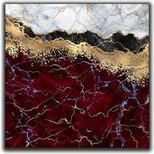 Kırmızı Soyut Sim Dokulu Kanvas Tablo