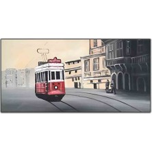 Istiklal Caddesi ve Tramvayı Orijinal Yağlı Boya Tablo