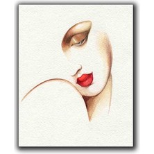 Kadın Illustrasyonu Kanvas Tablo