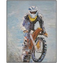 Motocross Orijinal Yağlı Boya Tablo
