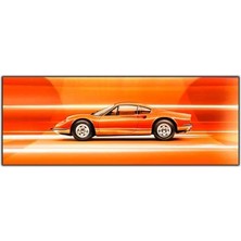 Turuncu Ferrari Dino Araba Kanvas Tablo