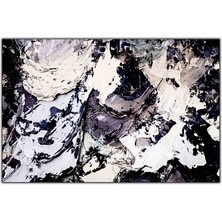 Soyut Black White Yaglı Boya Dokulu Tablo