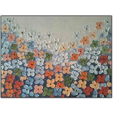 Renkli Çiçekler Orijinal Yağlı Boya Tablo