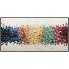 Rengarenk Soyut Çalışması Orijinal Yağlı Boya Tablo