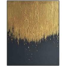 Soyut Gold ve Siyah Orijinal Yağlı Boya Tablo