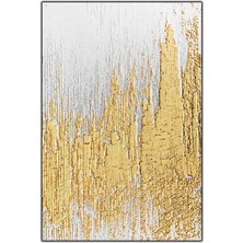 Soyut Beyaz Altın Buz Sarkıtları Yoğun Yağlı Boya Dokulu Tablo