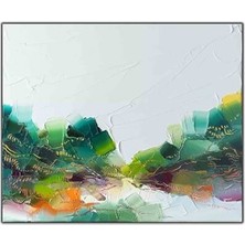 Soyut Yeşil Yağlı Boya Dokulu Tablo