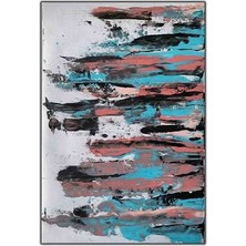 Spatula Tekniği Ile Yapılmış Renkli Dokunuşlar Yağlı Boya Dokulu Tablo