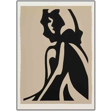 Düşünceli Kadın Vektörel Kanvas Tablo