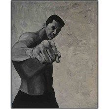 Muhemmed Ali Punch Orijinal Yağlı Boya Tablo