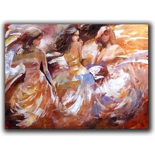 Kadın Yaglı Boya Dokulu Tablo