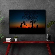 Salıncak ve Cocuklar Kanvas Tablo