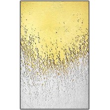 Soyut Beyaz Altın Damlacıklar Yoğun Yağlı Boya Dokulu Tablo