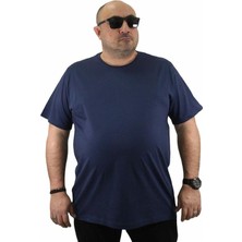 Starbattal Büyük Beden Basic Tişört 11100 Marin Erkek Regular Fit Kısa Kol %100 Pamuk