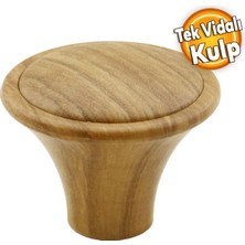 Badem10 Nehir Düğme Dolap Çekmece Kulpu Kulbu Plastik Kahverengi Tek Vidalı Kulp