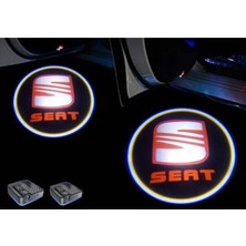 Oto Çizgi Seat Pilli Kapı Altı LED Hayalet Logo Mesafe Sensörlü 2 Adet