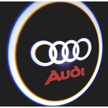 Oto Çizgi Audi Pilli Kapı Altı LED Hayalet Logo Mesafe Sensörlü 2 Adet