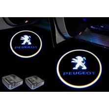 Oto Çizgi Peugeot Pilli Kapı Altı LED Hayalet Logo Mesafe Sensörlü 2 Adet