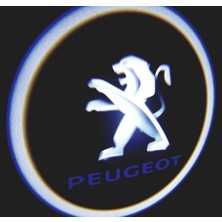 Oto Çizgi Peugeot Pilli Kapı Altı LED Hayalet Logo Mesafe Sensörlü 2 Adet