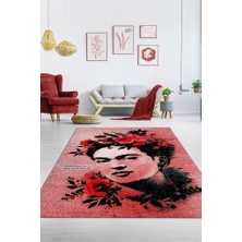 Homshtag Frida'nın Çiçekleri Dokuma Tabanlı Yıkanabilir Kaymaz Sanat Sever Halısı