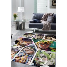 Homshtag Jojo Çok Renkli Anime Halısı Modern Dokuma Taban Anime Sever Halısı Hediyelik Anime Halısı