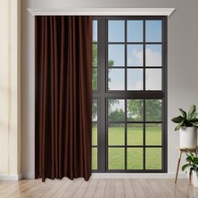 Perhal Kahverengi Black Out Karartma Projeksiyon Yatak Odası 1-2 Seyrek Pile Tek Kanat Perde