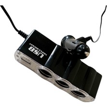 EK Tuning Üçlü Oto Çakmaklık Çoğaltıcı USB Girişli
