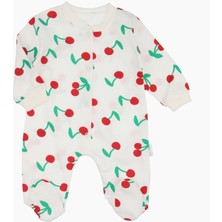 Nayinom Kiraz Baskılı Manşetli Bebek Tulumu