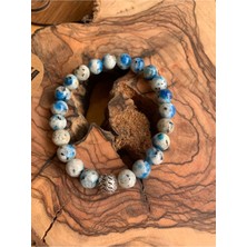 NehirTaş Sertifikalı   K2 Jasper (Raindrop Azurite ) Bileklik