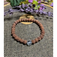 NehirTaş Sertifikalı   Rudraksha ( Rudrakşa) Tohumu, Kristal Kuvars Bileklik