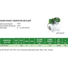 Atlantis JCP100-ST 1 Hp 220V 24 Lt Genleşme Tanklı 4 Kat 6 Daire Paket Hidrofor