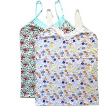 Royaleks 2 Adet Kadın Askılı Desenli Atlet Dantelli Empirme Pamuklu Penye D5-6