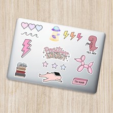 Pink Dekoratif Laptop Notebook Tablet Telefon Sticker Set 04