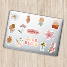 Flower Çiçek Temalı Dekoratif Laptop Notebook Tablet Telefon Sticker Set 08